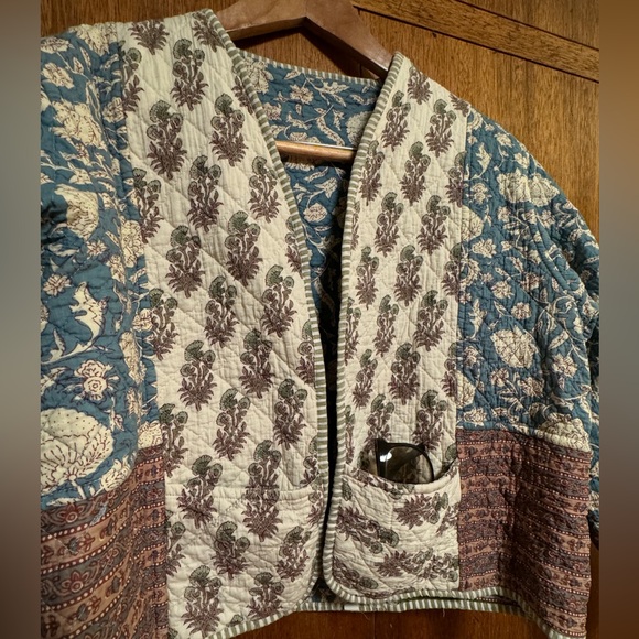 Quilted Cotton Jacket Reversible with Pockets Large - Picture 5 of 7